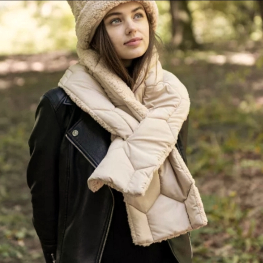I.N.C. Reversible Quilted Teddy Faux Fur Scarf